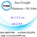 Shantou Port LCL Consolidatie Naar St.John